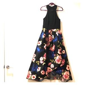 Fun and Functional Black Floral Gown Size 6/8